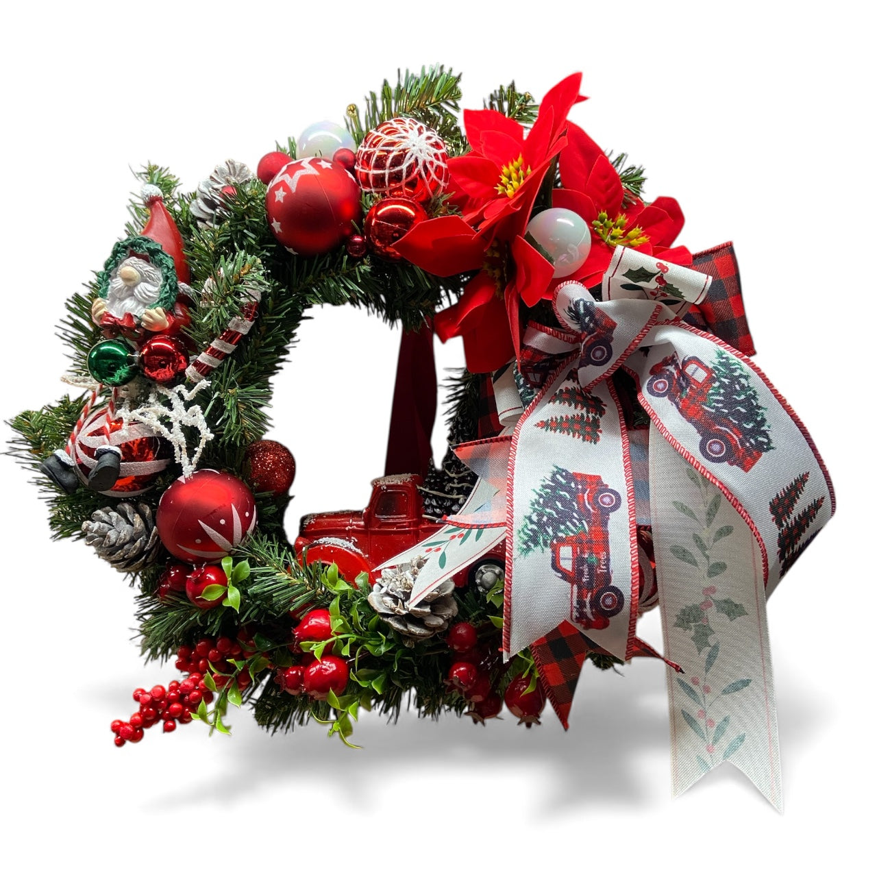 Christmas Car and Santa Wreath