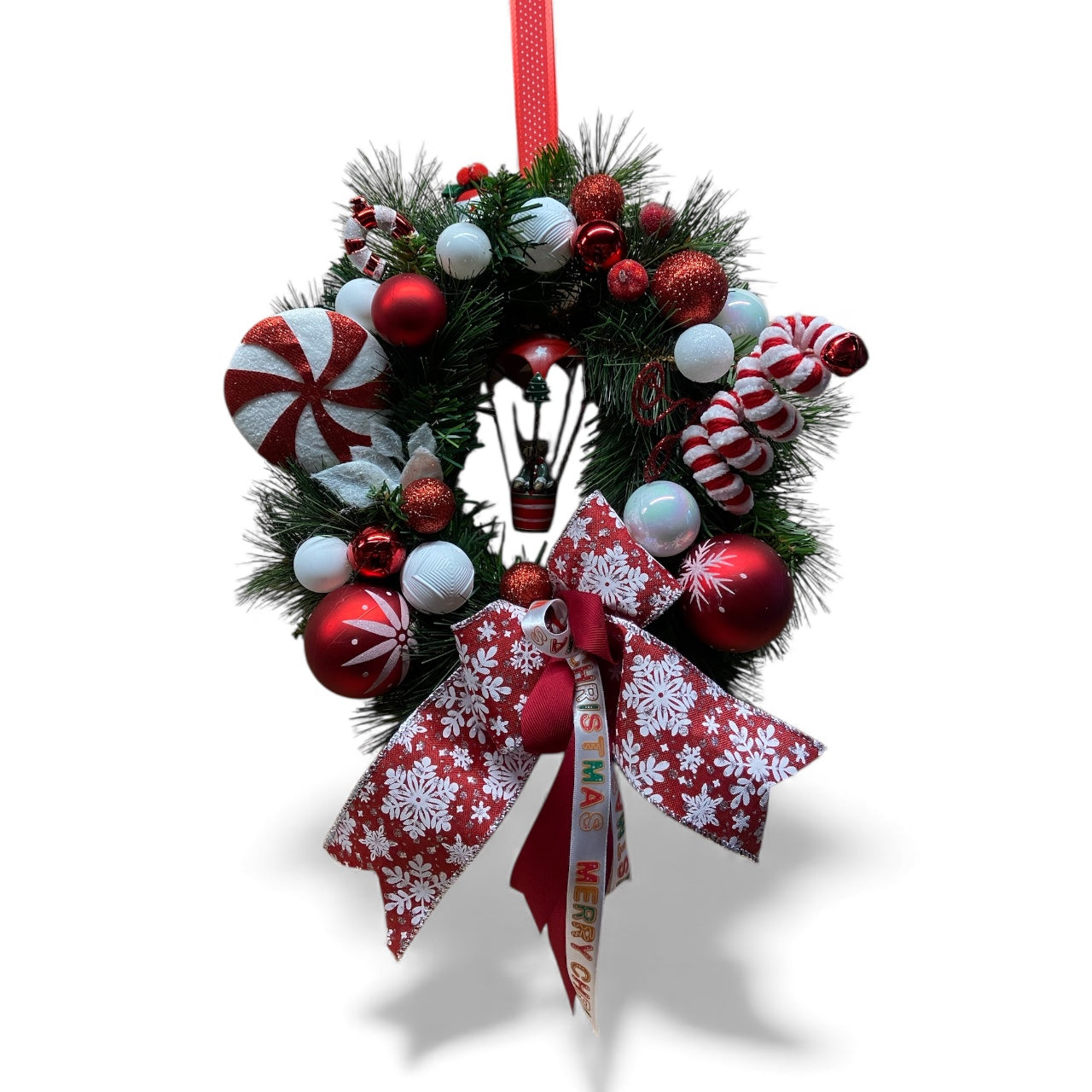 Reindeer in a Balloon Wreath