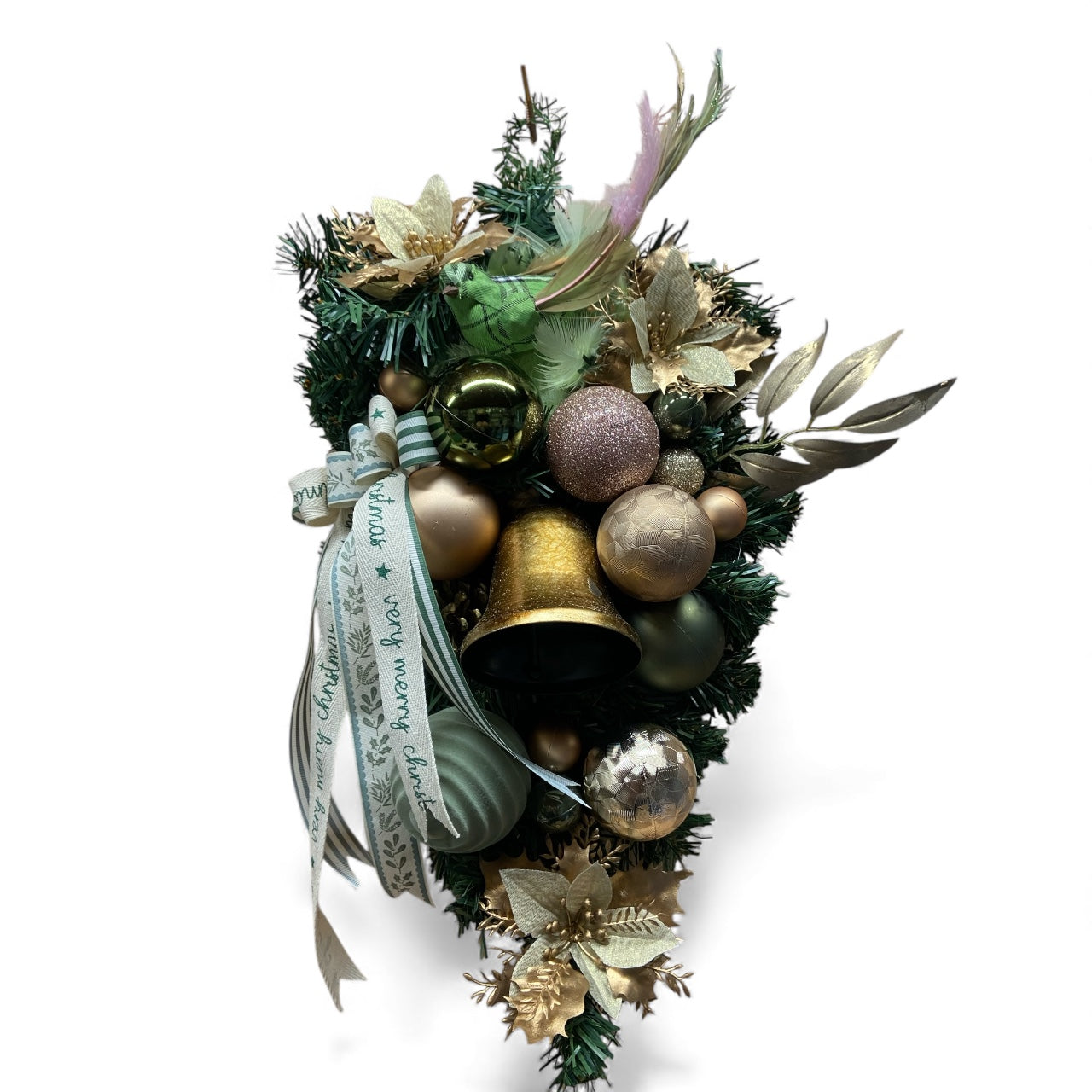 Green and Gold Swag Wreath