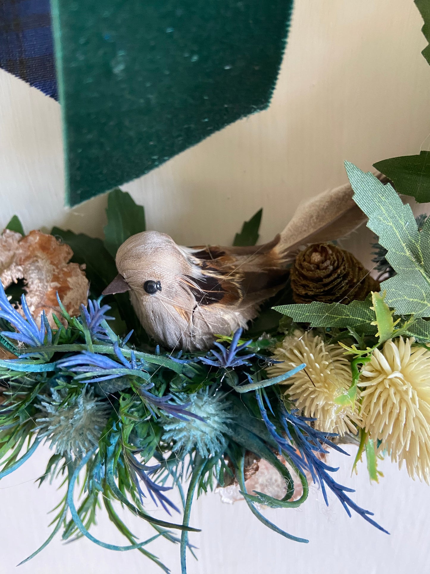 Bird in the Thistle Bush Wreath