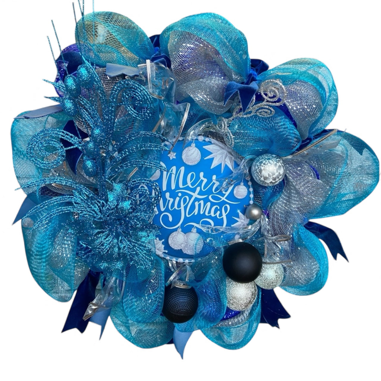 Blue Ribbon Wreath